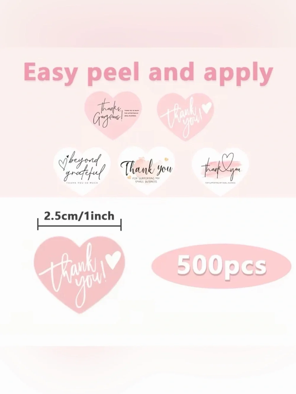 550 pcs Customer Appreciation Bundle - 50 Thank You Cards & 500 Stickers